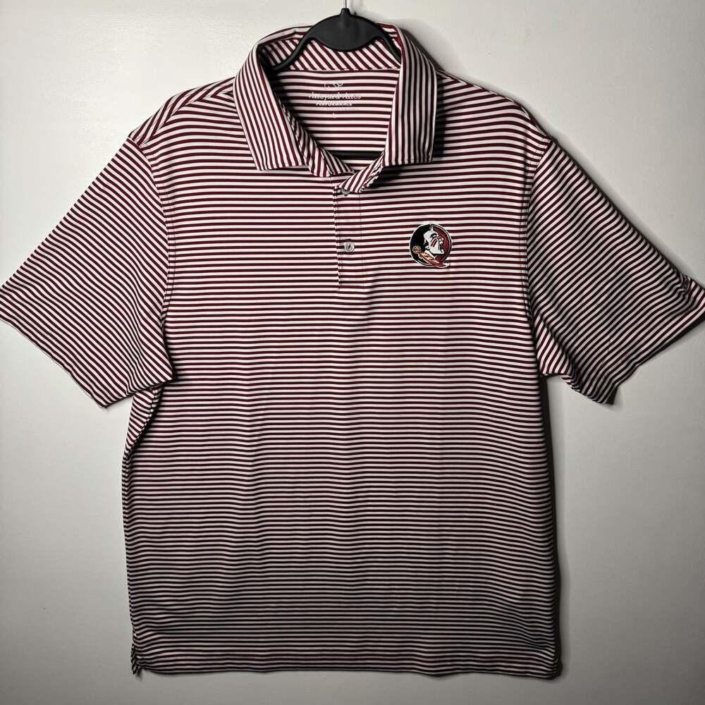 Vineyard Vines Performance Florida State Seminoles Striped Polo Shirt Large